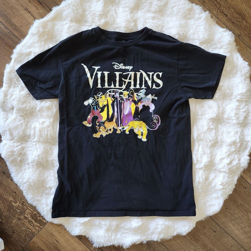 Disney Villains Black Graphic T-Shirt Size S